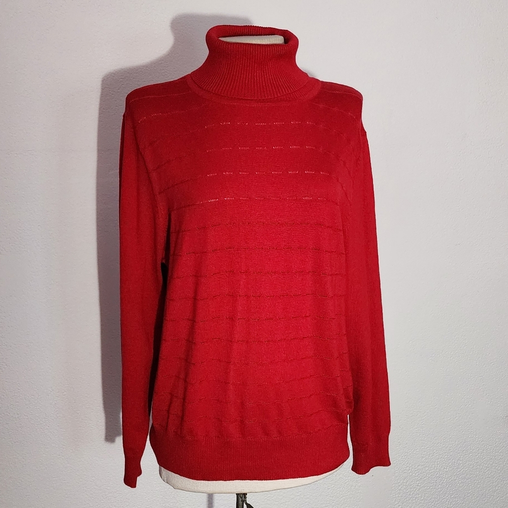 Retrology Long Sleeve Turtleneck Sweater Red Size XL - Picture 4 of 14